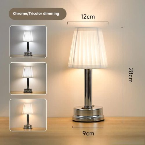 Silver Creative LED Rechargeable Table Lamp
