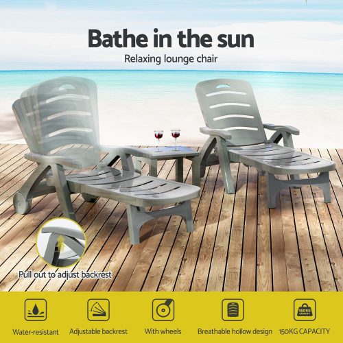 Sun Lounger with Wheels