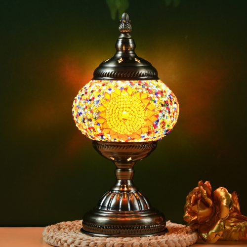 Sunflower Exotic Mosaic Table Lamp - Handmade Turkish