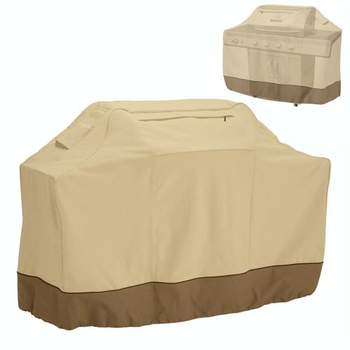 Waterproof Bbq Cover with Sundry Bag - Oxford Cloth 178x61x122cm Beige