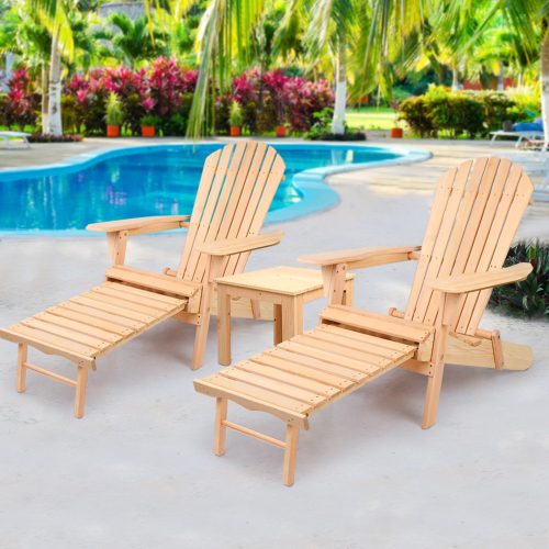 Wooden Beach Chair Set