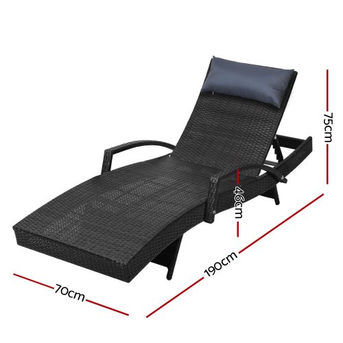 black outdoor lounger