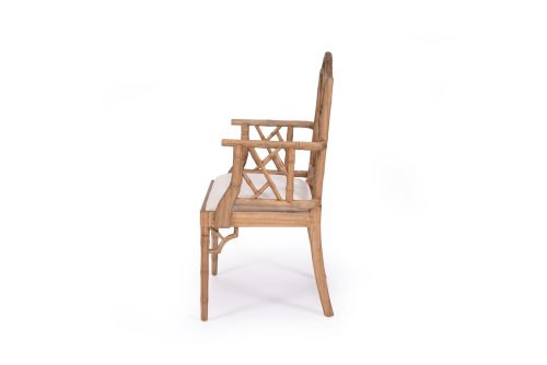 carved wood armchair