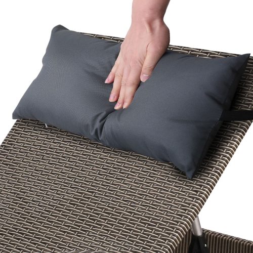 grey and beige sun loungers
