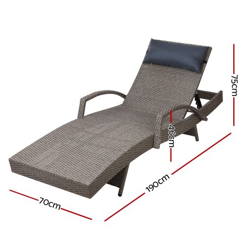 grey beige outdoor lounger