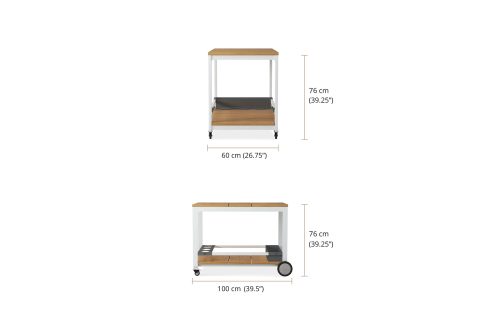 pearl white bar cart