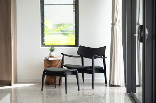 premium leather foot stool