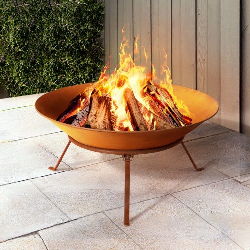rustic outdoor fireplace