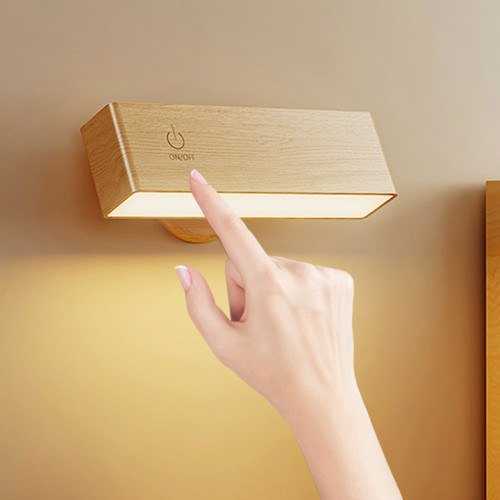sleek wooden wall sconce