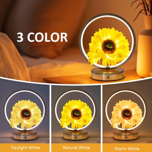 table lamp with sunflowers