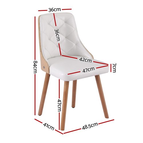 white PU dining chairs
