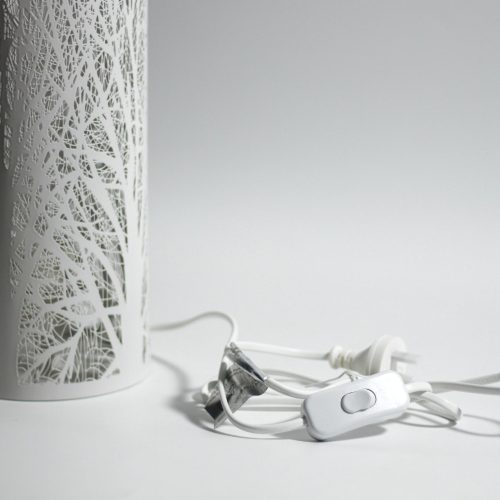 white bedside lamp