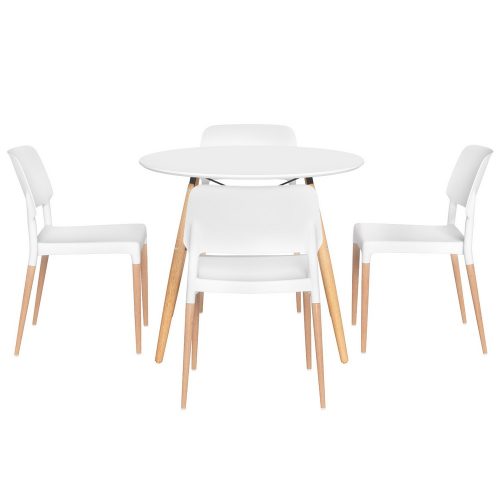 white dining table and chairs