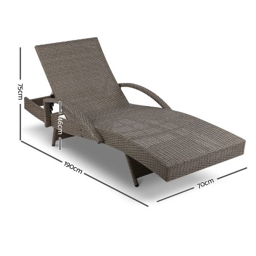 wicker outdoor lounger