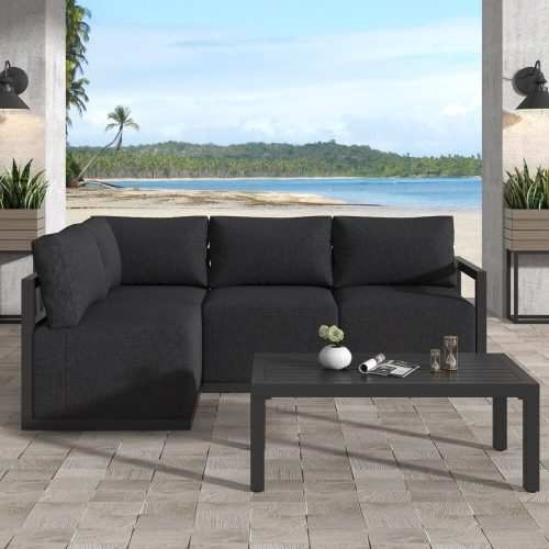 4-piece patio set grey
