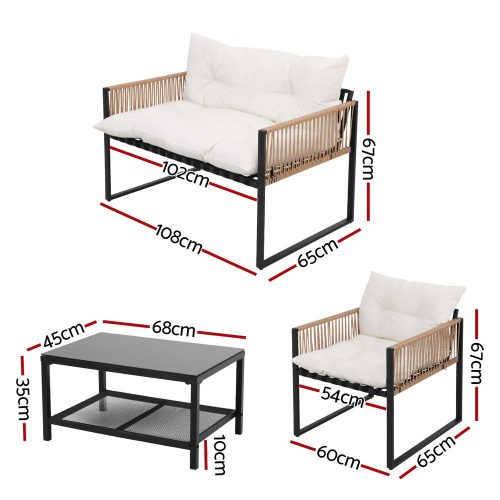 4PCS patio lounge set
