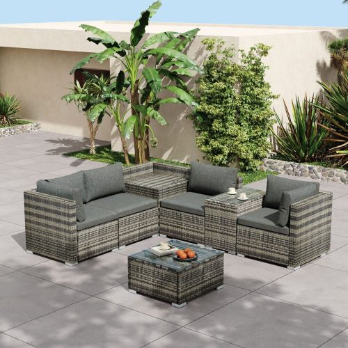 7pc wicker sectional set