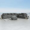 8PCS Outdoor Furniture Modular Lounge Sofa Lizard-Grey