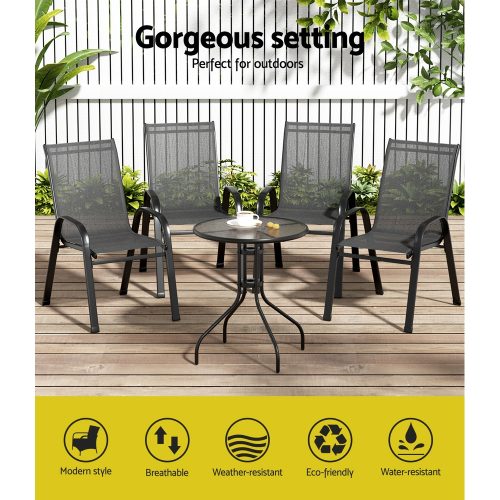 Gardeon patio set black
