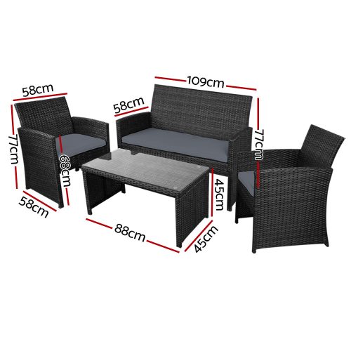 Gardeon rattan lounge set