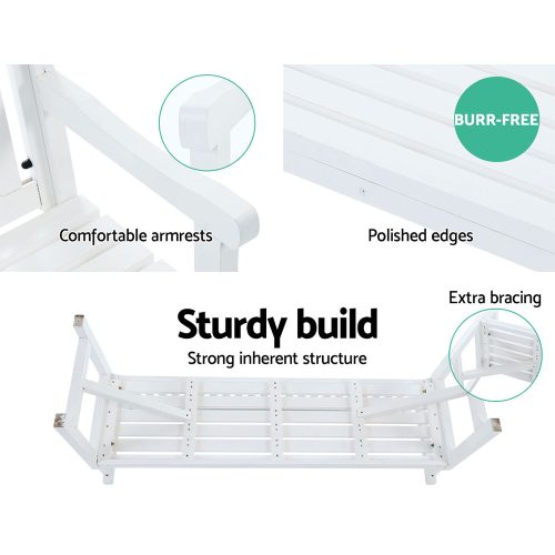 Gardeon white bench