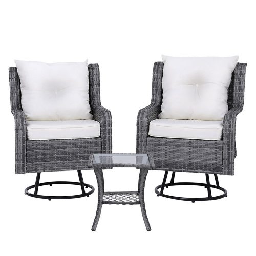 Gardeon wicker swivel set