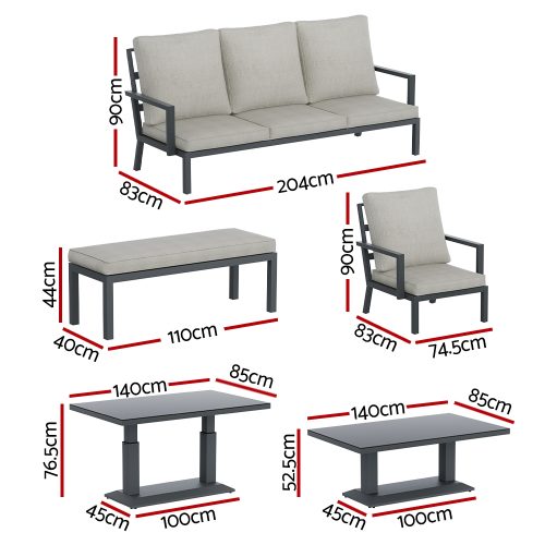 aluminium outdoor living set