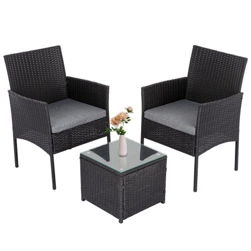 backyard table and chairs black