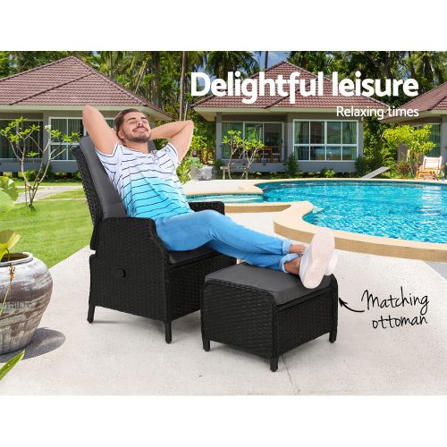black outdoor recliner