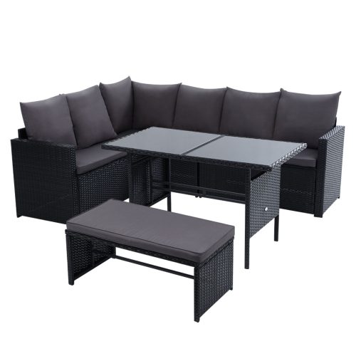 black rattan dining set