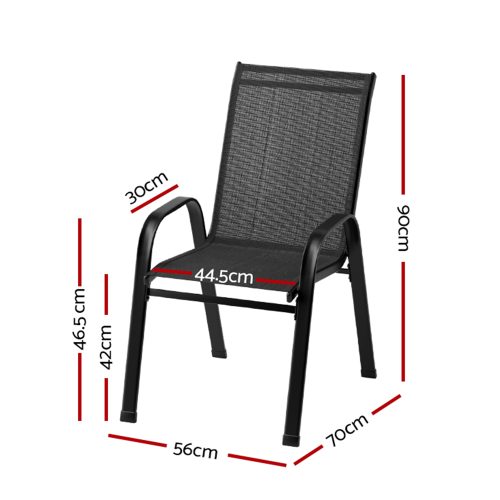 black stackable dining chairs