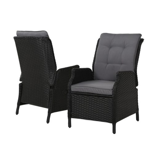 black wicker loungers