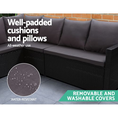 cushioned patio sofa set
