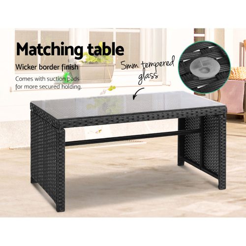 cushioned rattan seating
