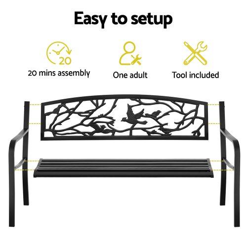 decorative steel bench