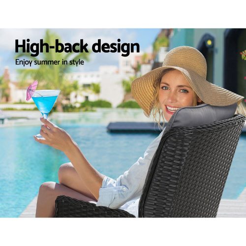 garden wicker recliner set