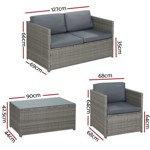grey outdoor seating set