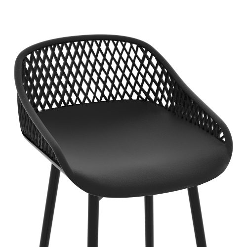 Gardeon 4x Outdoor Bar Stools Plastic Black - Image 5