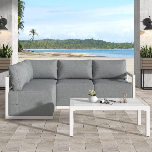 minimalist patio set white