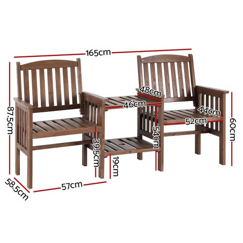 outdoor bench chair set