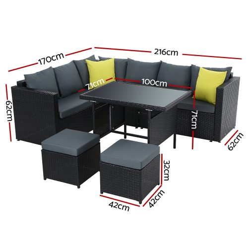outdoor furniture black set