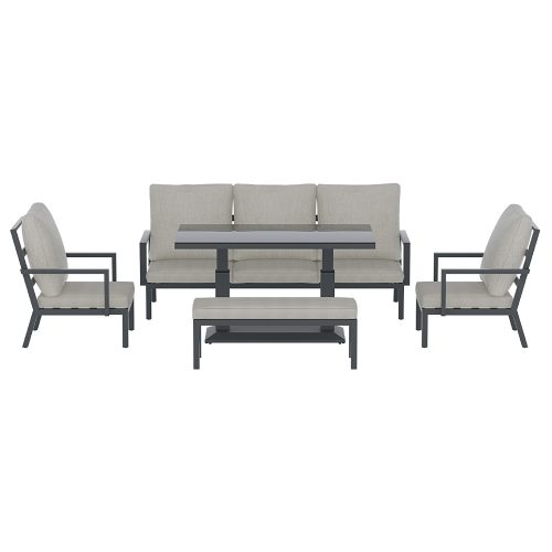 outdoor lounge with table