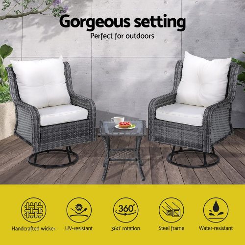 outdoor seating with table
