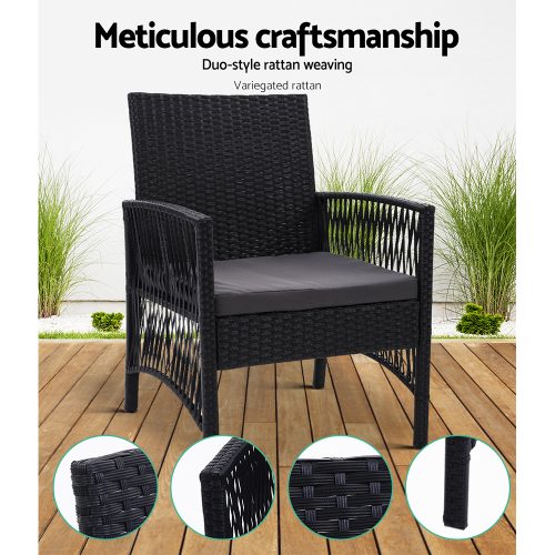 rattan-style outdoor chairs