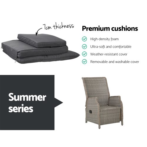 rattan-style recliner set
