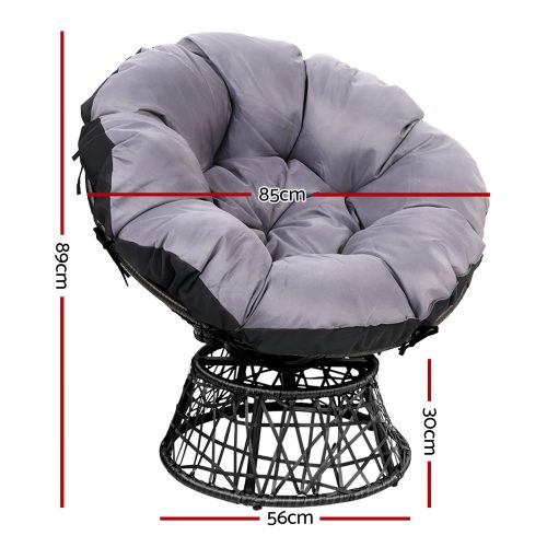 stylish black papasan chair