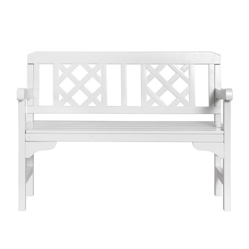 white wooden outdoor bench