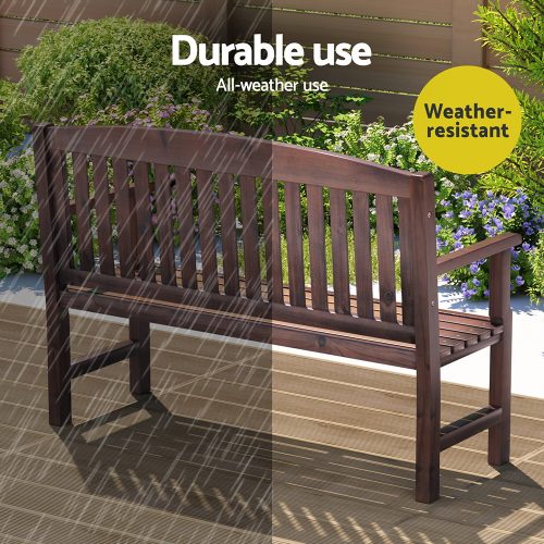 wooden 2 seat bench