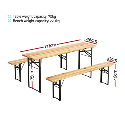 wooden outdoor table and benches