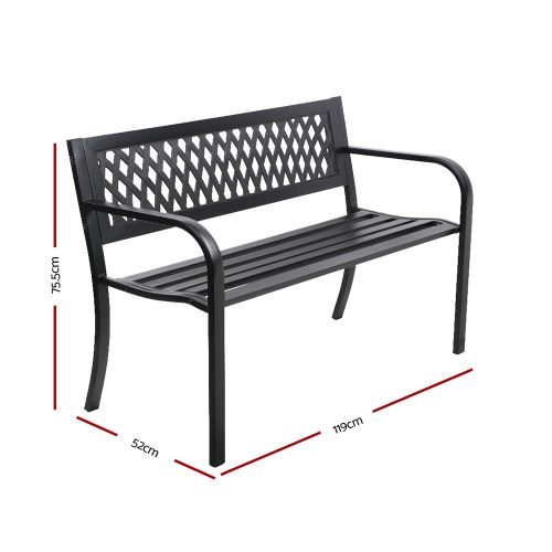 wrought iron style bench